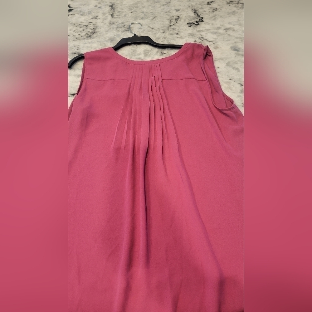 Magenta NYDJ Sleeveless Pintuk Blouse - Picture 3 of 4